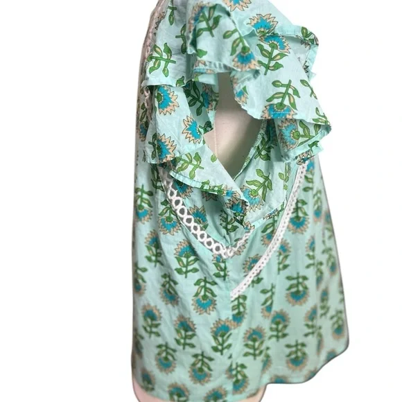 Joie casual prairie core cottage core Floral Ruffle Sleeve Top - - Picture 3 of 10